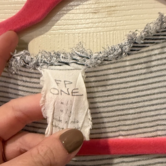 Free People One Ruffle Me Up black/white striped top, medium/large - Picture 5 of 9